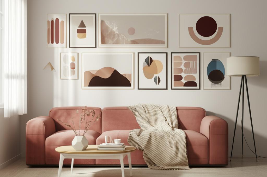 Jak stylizować plakaty abstrakcyjne i geometryczne we wnętrzach?