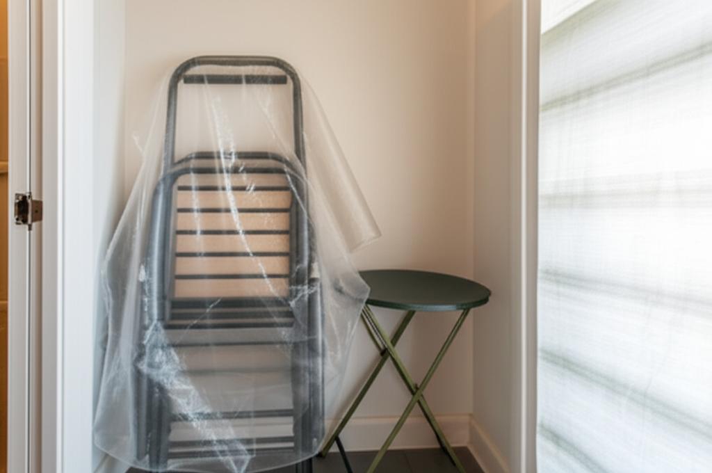 Przechowywanie składanych mebli poza sezonem